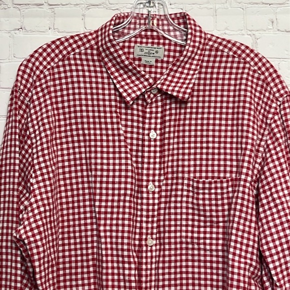 J. Crew Linen Blend Gingham Button Down Shirt - Picture 2 of 9